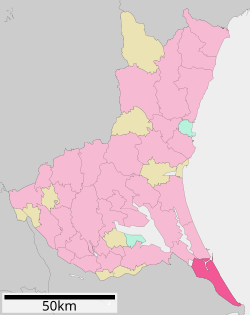 Location of Kamisu in Ibaraki Prefecture
