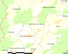 Mapa obce Montmirey-le-Château