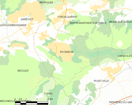 Mapa obce Rocbaron