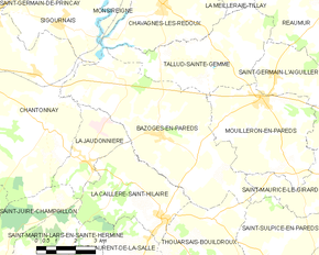 Poziția localității Bazoges-en-Pareds