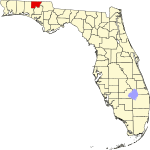 Округ Холмс на карте штата.