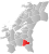 Holtålen markert med rødt på fylkeskartet