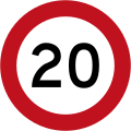 (R1-1) 20 km/h speed limit (2016–present)