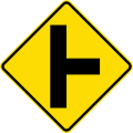 (W11-4.1/PW-11.1) Uncontrolled side road junction on right