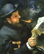 Claude Monet leyendo el periódico, por Pierre-Auguste Renoir, 1872