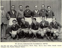 Шарль Бувье (верхний ряд, третий слева) в составе клуба «Серветт»