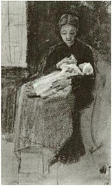Sien karmiąca dziecko, akwarela, wrzesień 1882, kolekcja prywatna (Nr kat.: F 1068, JH 219)