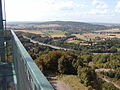 Blick über die BAB A 2 bis zum Kraftwerk Heyden rechts am Horizont