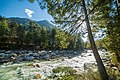 The Fast Flowing Parvati River on the banks of Kasol, Himachal Pradesh