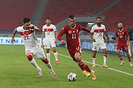 Ayhan and Holender in the international match (November 2020).jpg