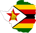 Flag map of Zimbabwe