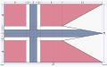 Rozměry norské státní a válečné vlajky