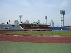 Vue d'une tribune de l'intérieur du stade