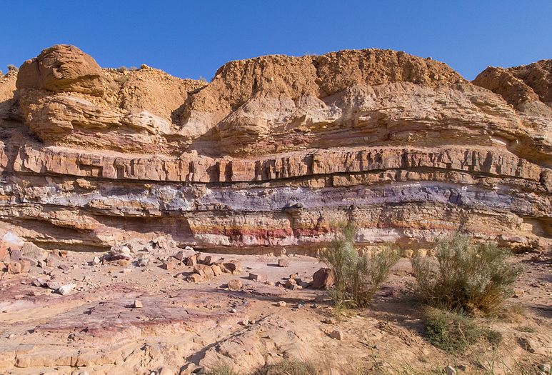 Layers of rock in Makhtesh Ramon