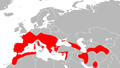 Aire de répartition du Murin à oreilles échancrées