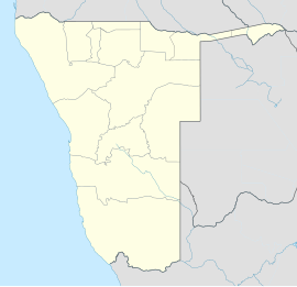 Windhoek na mapi Namibije