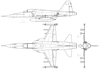 Ortografska projekcija F-5E Tiger-II