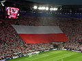 Flaga Polski podczas Euro 2012 na stadionie miejskim we Wrocławiu.