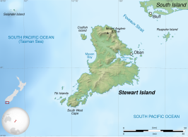 Kaart van Stewarteiland Rakiura