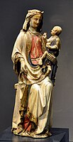 Мадонна з немовлям, слонова кістка, розфабрування, XIV ст., майстерня Парижа
