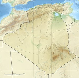 Tahat na zemljovidu Alžira