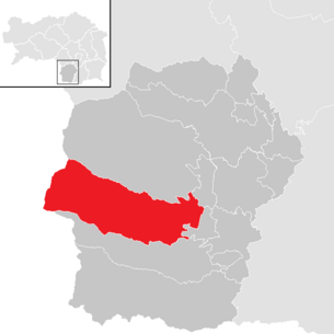 Lage der Gemeinde Bad Schwanberg im Bezirk Deutschlandsberg (anklickbare Karte)