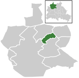 Stadsdelen Waidmannslusts läge i stadsdelsområdet Reinickendorf i Berlin