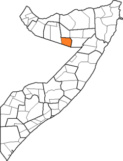 布胡德雷區在索馬利亞托格代爾州的位置