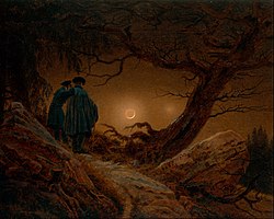 Two men contemplating the Moon 1819