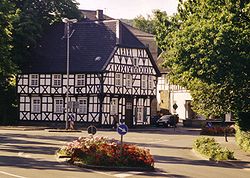 An old timber framing house at the town entrance