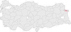 Iğdır tartomány elhelyezkedése Törökország térképén