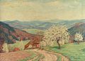 Black Forest Landscape, oil painting by J. Metzler, c. 1900