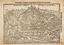 Carte détaillée de Jérusalem datant du dix-septième siècle