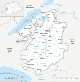 Kaart van Fribourg