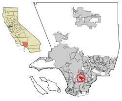 林伍德在洛杉矶县的位置