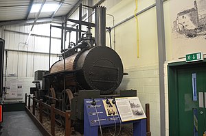 Billy on display at the Stephenson Railway Museum.