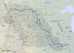 En mapa del río Misuri