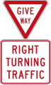 Give way - Right turning traffic