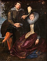 Selbstporträt des Malers mit seiner Frau Isabella Brant in der Geißblattlaube