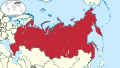 Localización de Rusia en el mapa mundial.