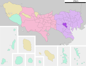 Lage Shibuyas in der Präfektur