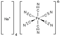 Strukturformel von Natriumhexacyanidoferrat(II)