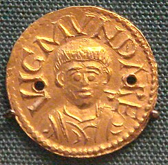 Solidus d'or de Wigmund, archevêque d'York, 837-854.