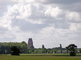 Zicht op Minnertsga vanaf de Griene Dyk