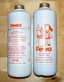Fewa als Flüssigwaschmittel, man beachte das Firmenlogo (F mit Benzolringen)