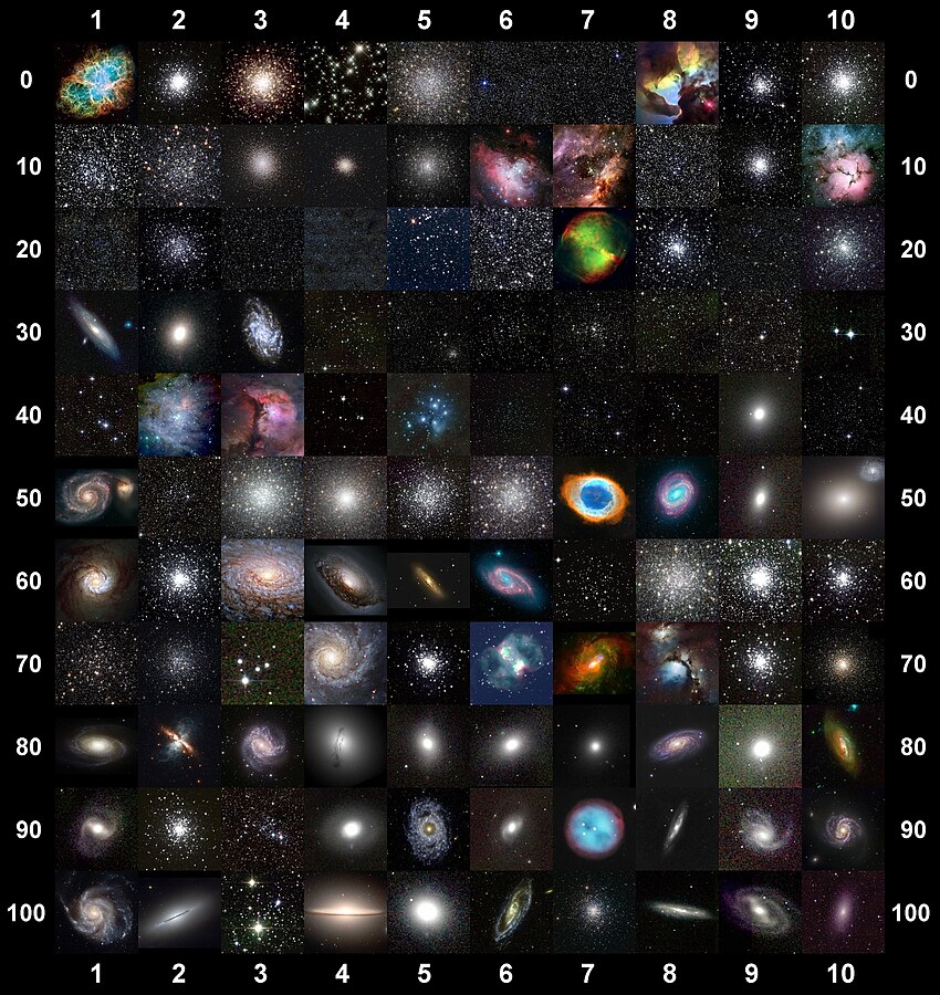 Bildtafel der Messierobjekte