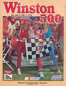 The 1986 Winston 500 program cover, featuring Bill Elliott.
