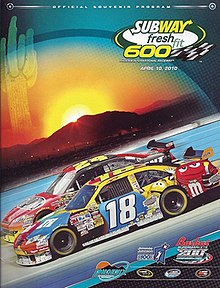 The 2010 Subway Fresh Fit 600 program cover, featuring Kyle Busch and Jeff Gordon.