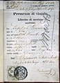 Italian passport, issued in 1872