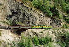 photo of train crossing US–Canada border